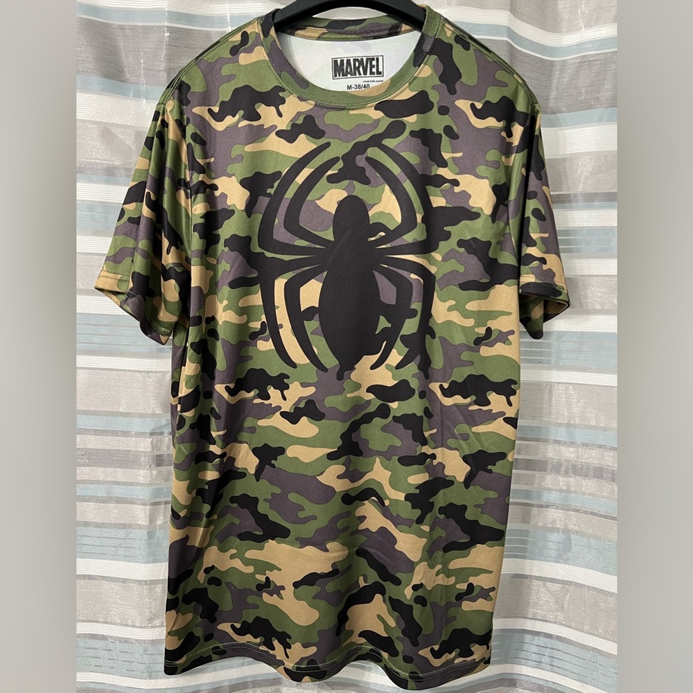 Marvel Camouflage Spider-Man Logo T-Shirt